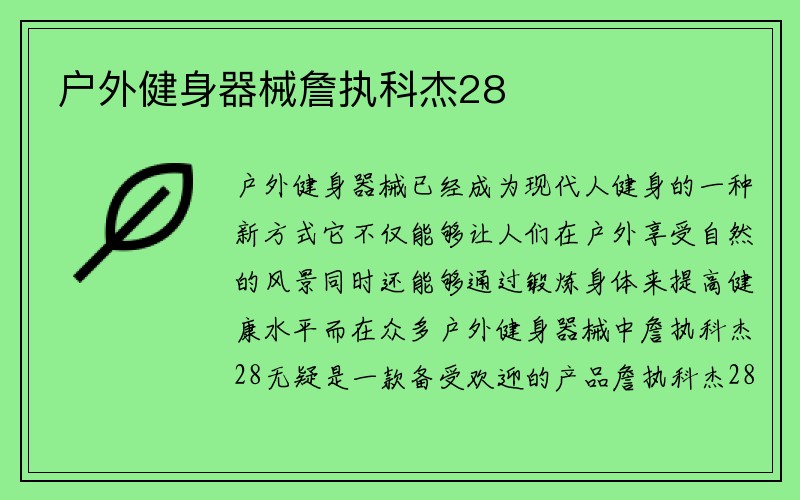 户外健身器械詹执科杰28