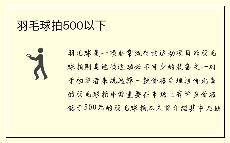 羽毛球拍500以下