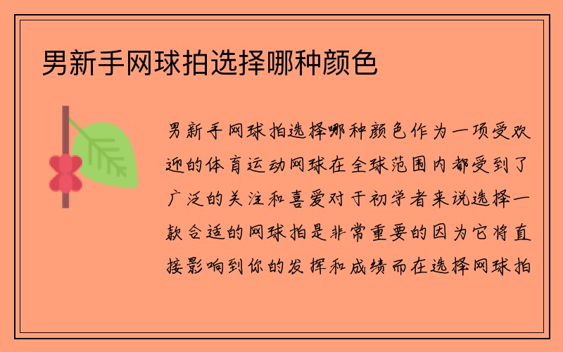 男新手网球拍选择哪种颜色