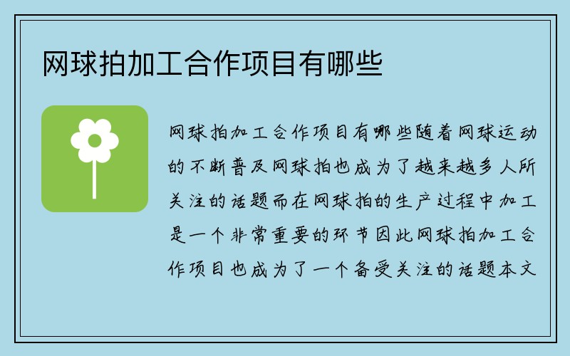 网球拍加工合作项目有哪些