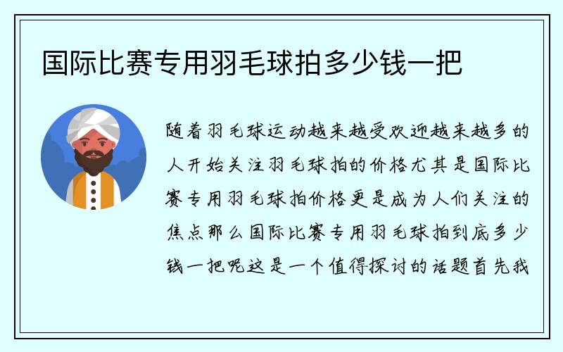 国际比赛专用羽毛球拍多少钱一把