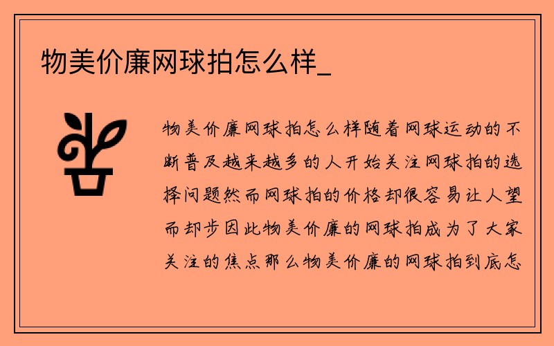 物美价廉网球拍怎么样_