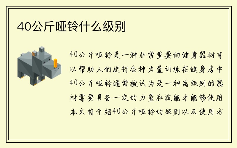 40公斤哑铃什么级别