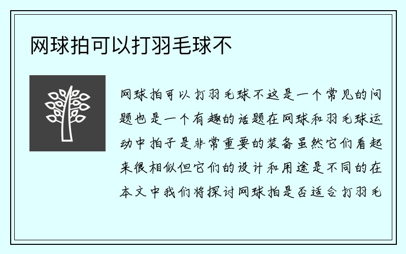 网球拍可以打羽毛球不