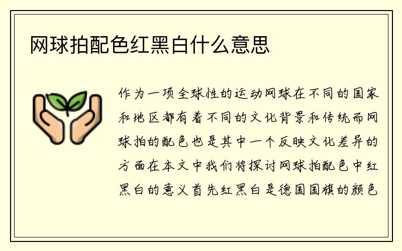 网球拍配色红黑白什么意思